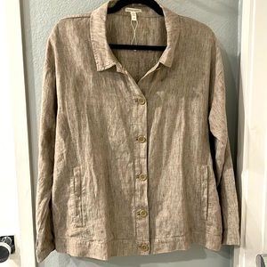 EILEEN FISHER NATURAL LINEN BUTTON DOWN